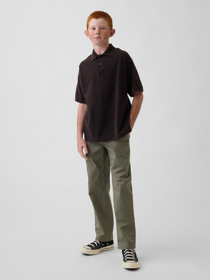Yeşil Modern Relaxed Straight Khaki Pantolon