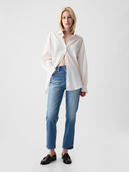 Mavi High Rise Cheeky Straight Washwell Jean Pantolon