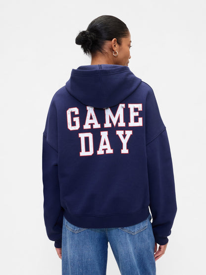 Lacivert Oversized Gap Grafik Sweatshirt
