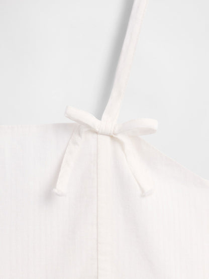 Beyaz Askılı Peplum Bluz