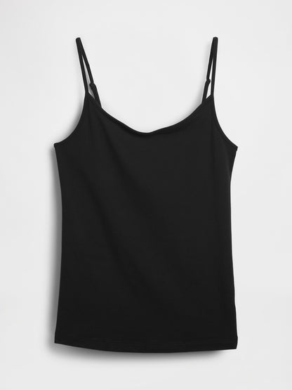 Siyah Closeknit Basic Cami Atlet