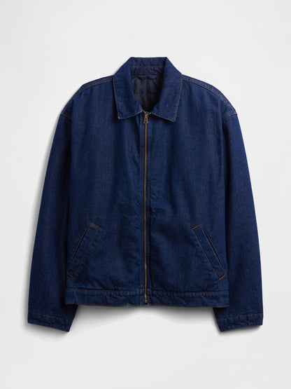 Koyu Mavi Relaxed Denim Ceket