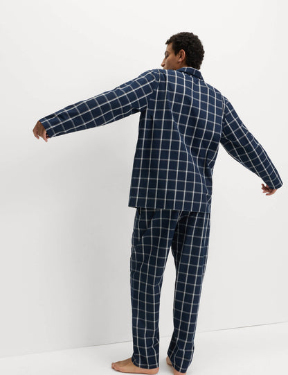 Saf Pamuklu Kareli Pijama Takımı