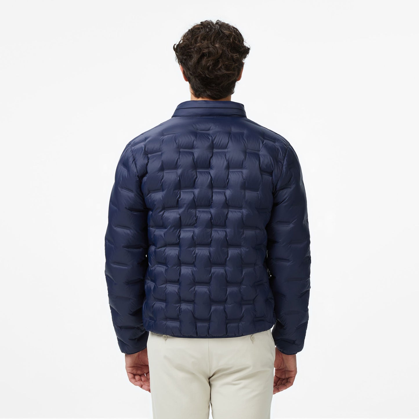 Lacoste Erkek Dik Yaka Kapitone Lacivert Mont