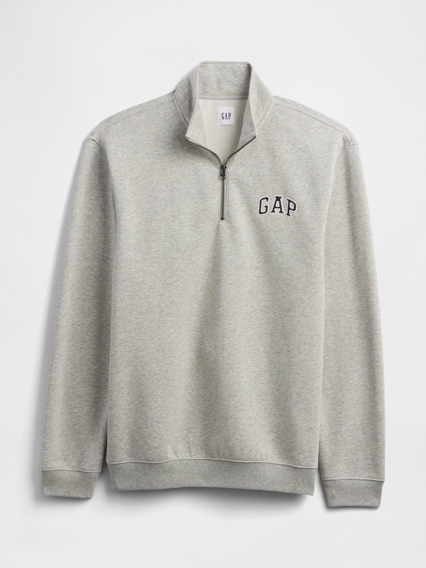 Gri Relaxed Gap Logo Yarım Fermuarlı Sweatshirt