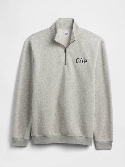 Gri Relaxed Gap Logo Yarım Fermuarlı Sweatshirt