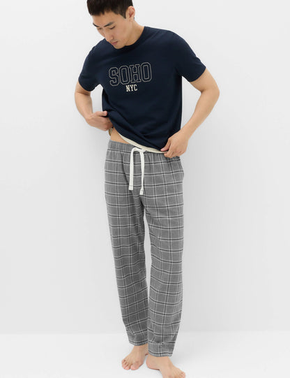 Pamuklu Kareli Pijama Altı