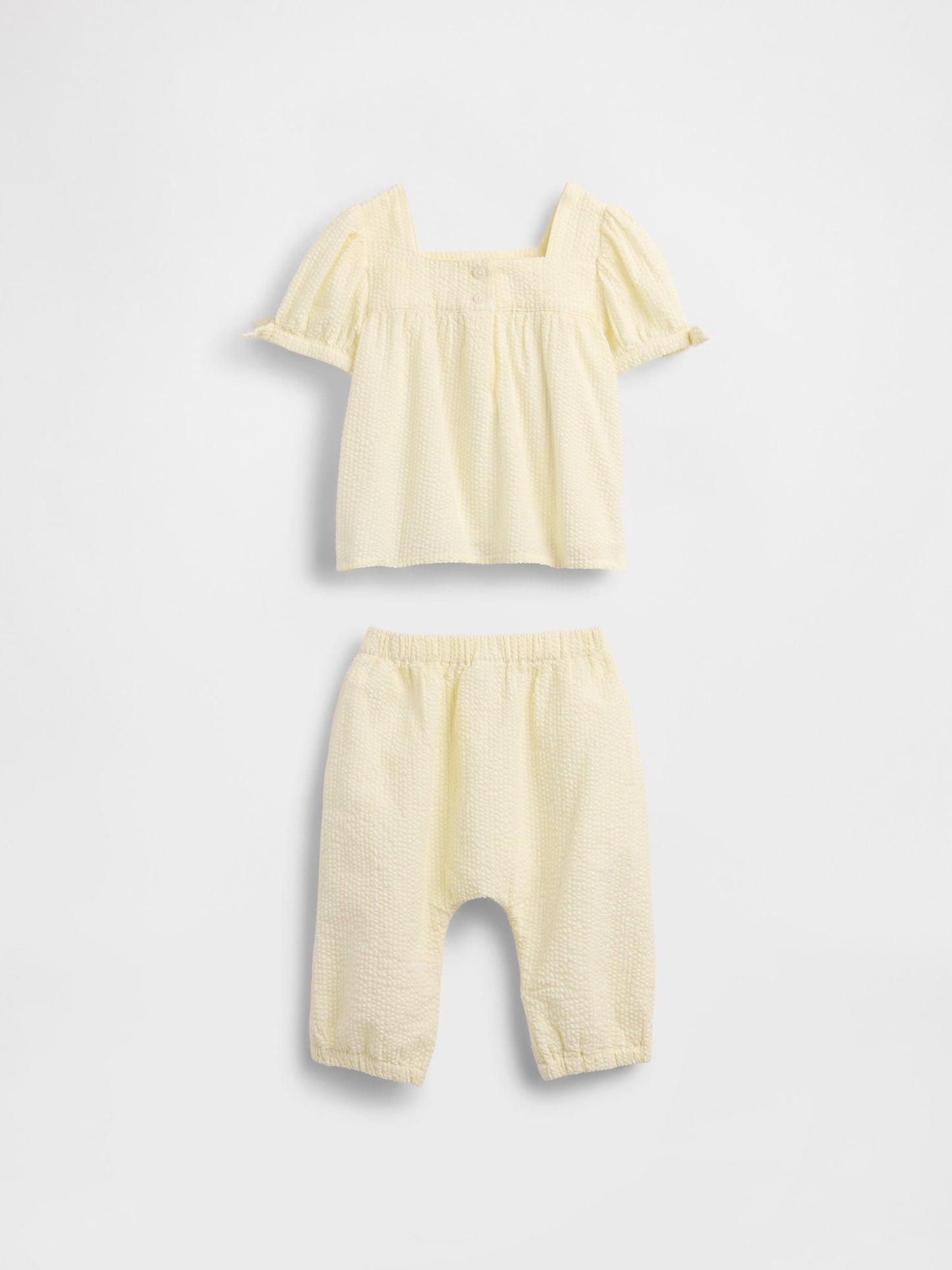Sarı Seersucker Outfit Set