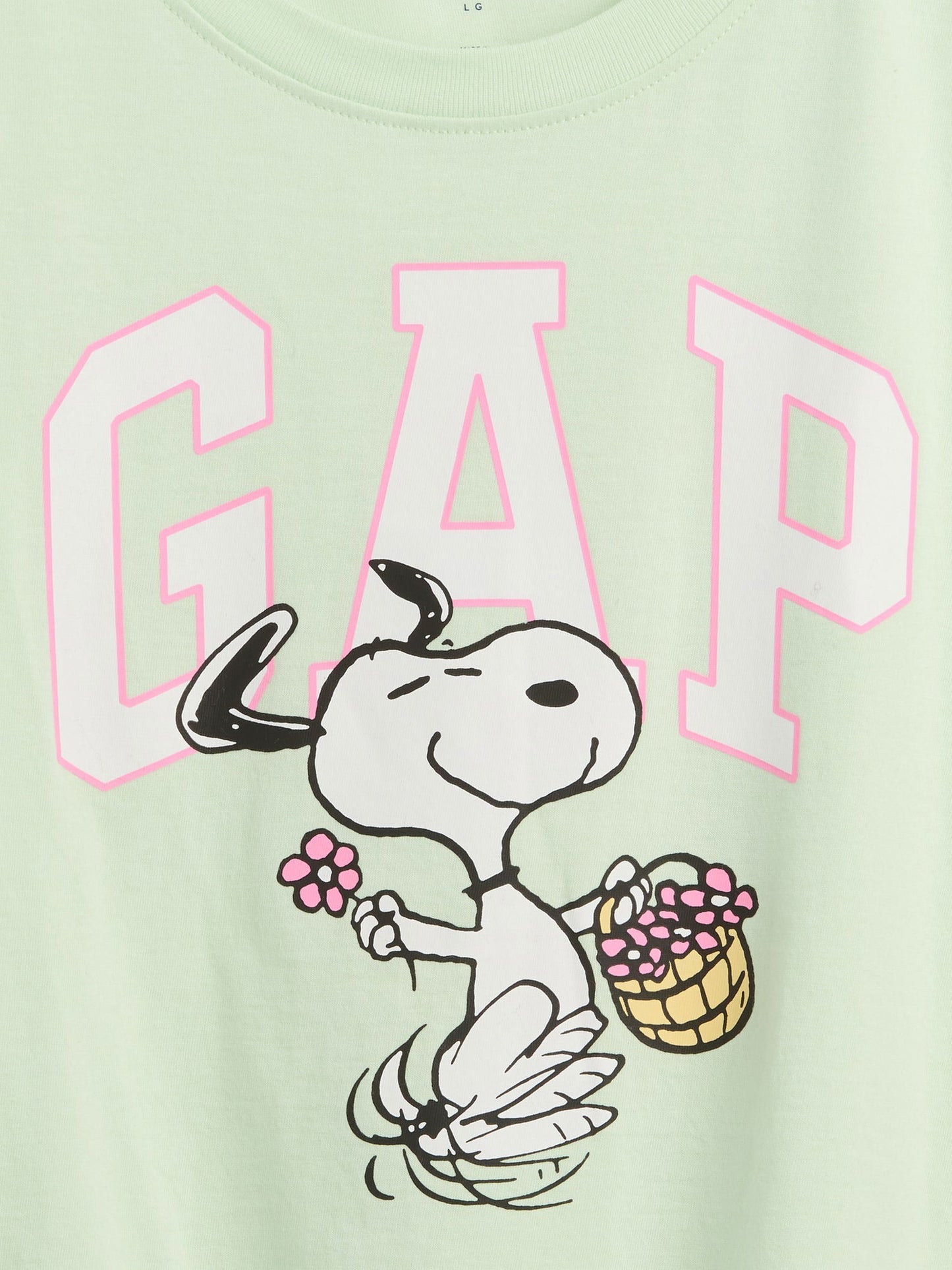 Açık Yeşil Peanuts Oversized Logo T-shirt