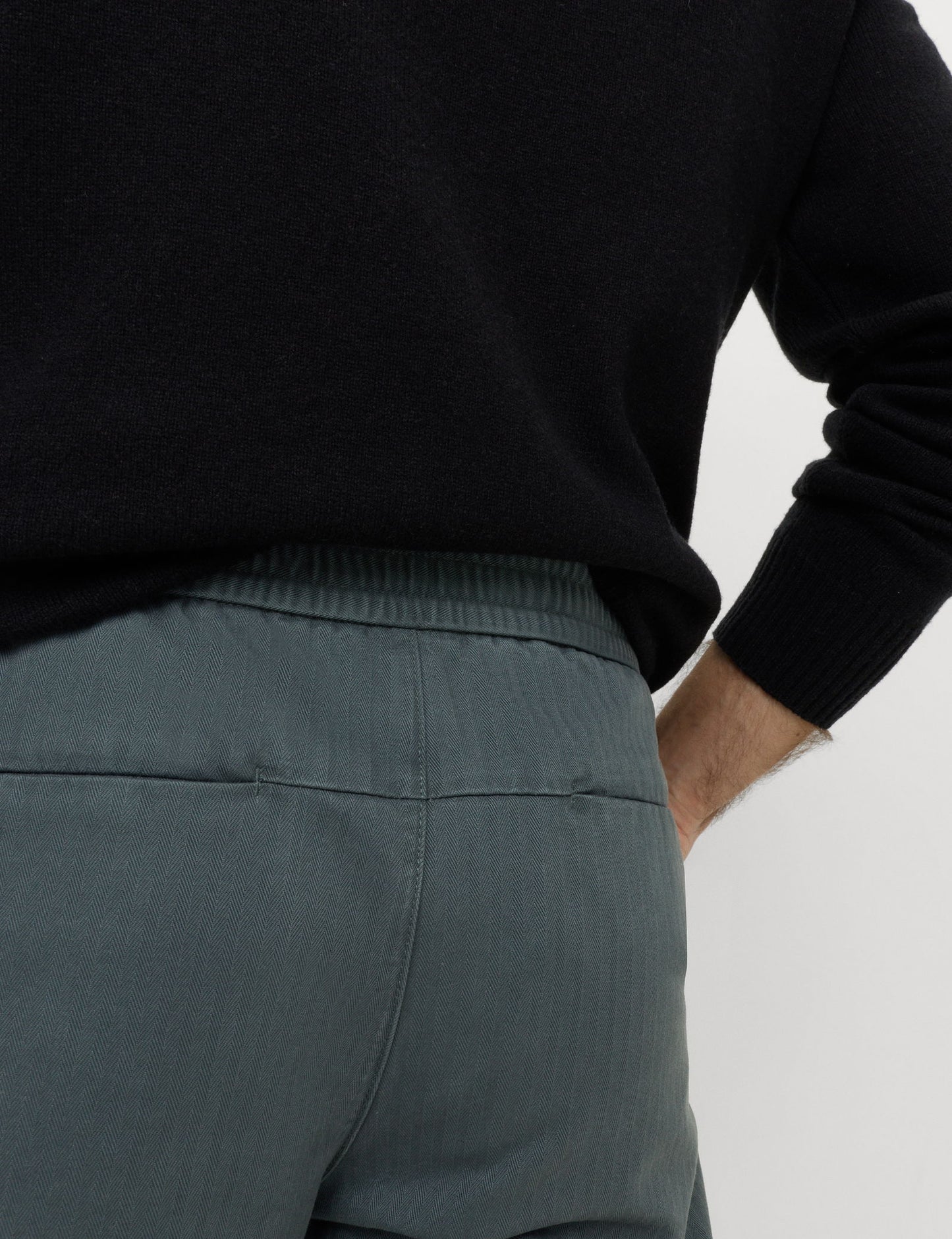 Pure Cotton Herringbone Pantolon