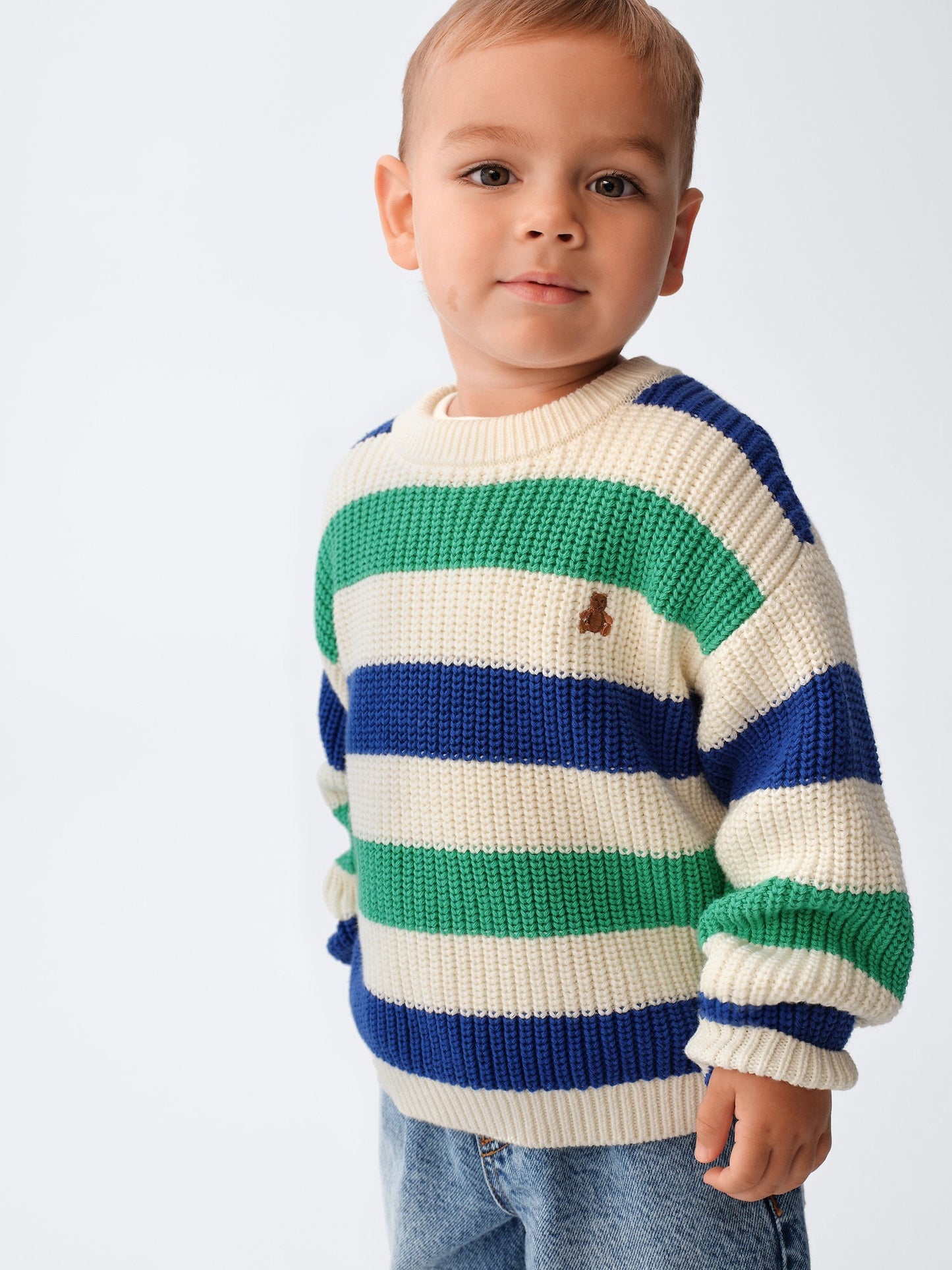 Çok Renkli Shaker-stitch Kazak