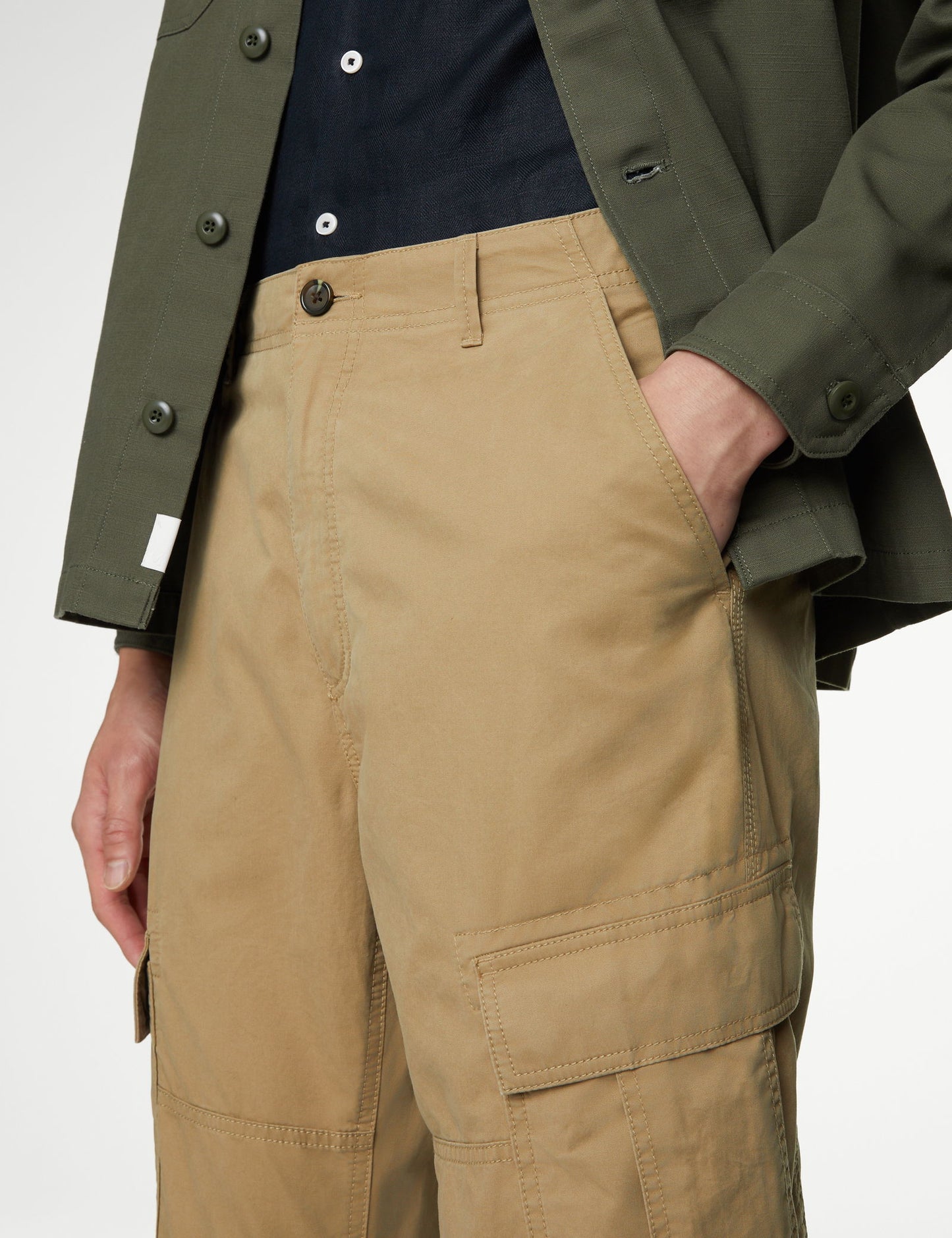 Saf Pamuklu Tapered Fit Kargo Pantolon