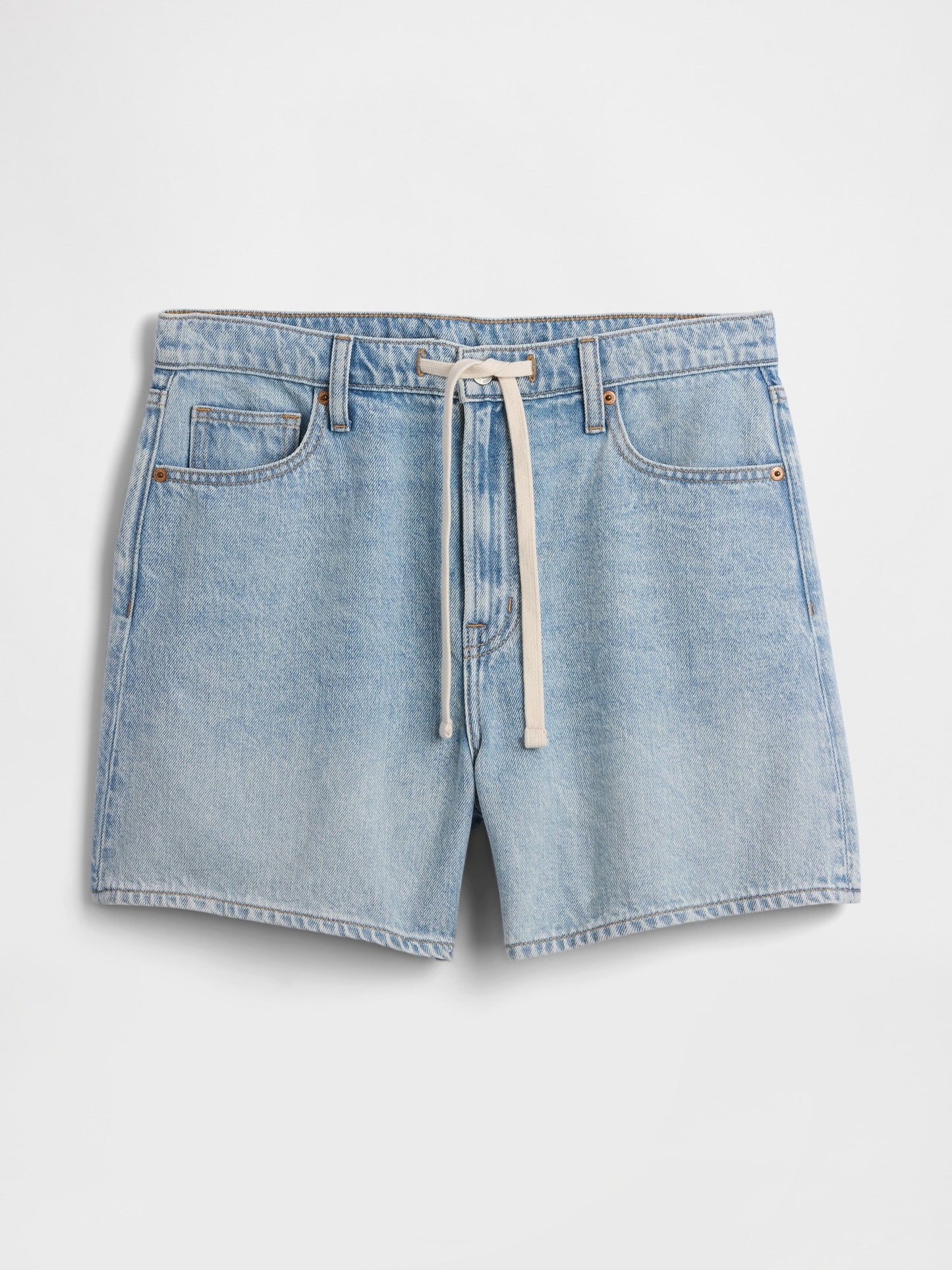Açık Mavi 5 Mid Rise Supersoft Ipli Denim Şort