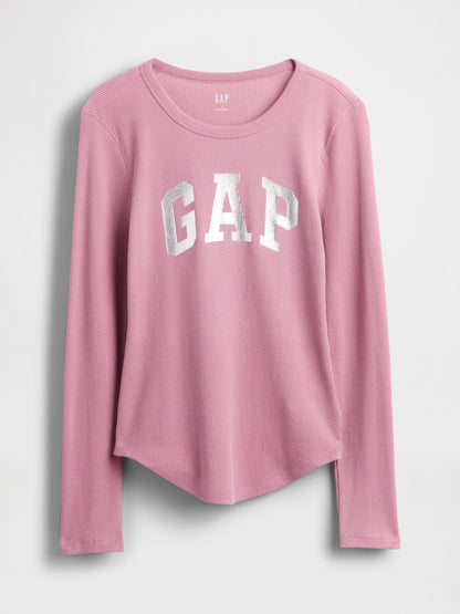 Pembe Gap Logo Waffle-knit T-shirt