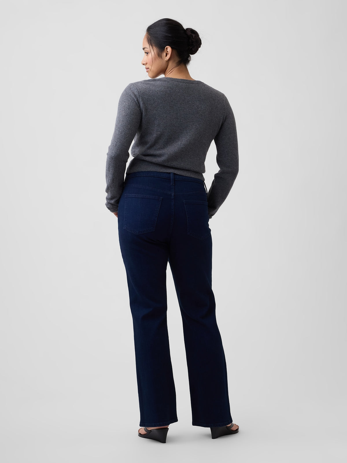 Koyu Mavi Mid Rise Boot Jean Pantolon