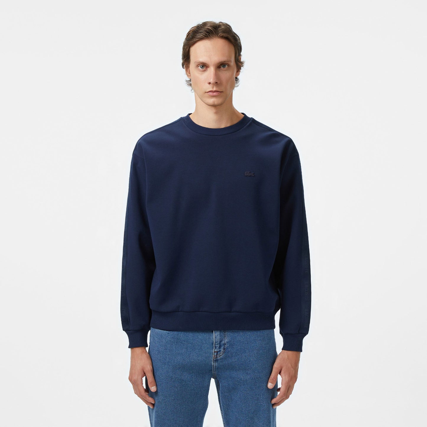 Lacoste Erkek Relaxed Fit Bisiklet Yaka Lacivert Sweatshirt