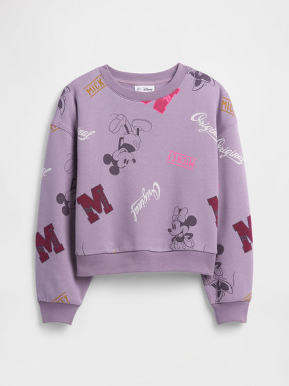 Lila Gap × Disney Oversized Baskılı Sweatshirt