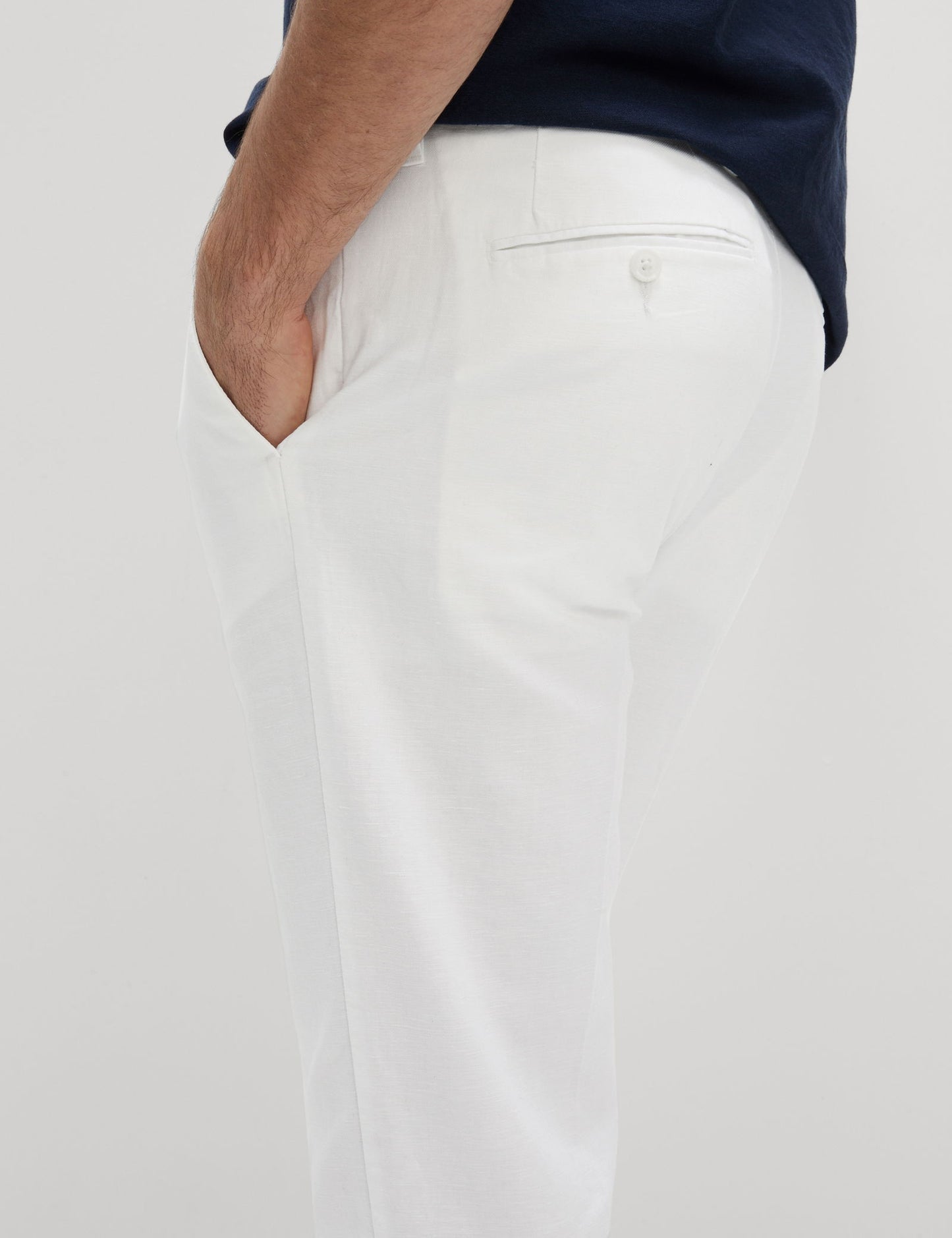 Regular Fit Keten Karışımlı Chino