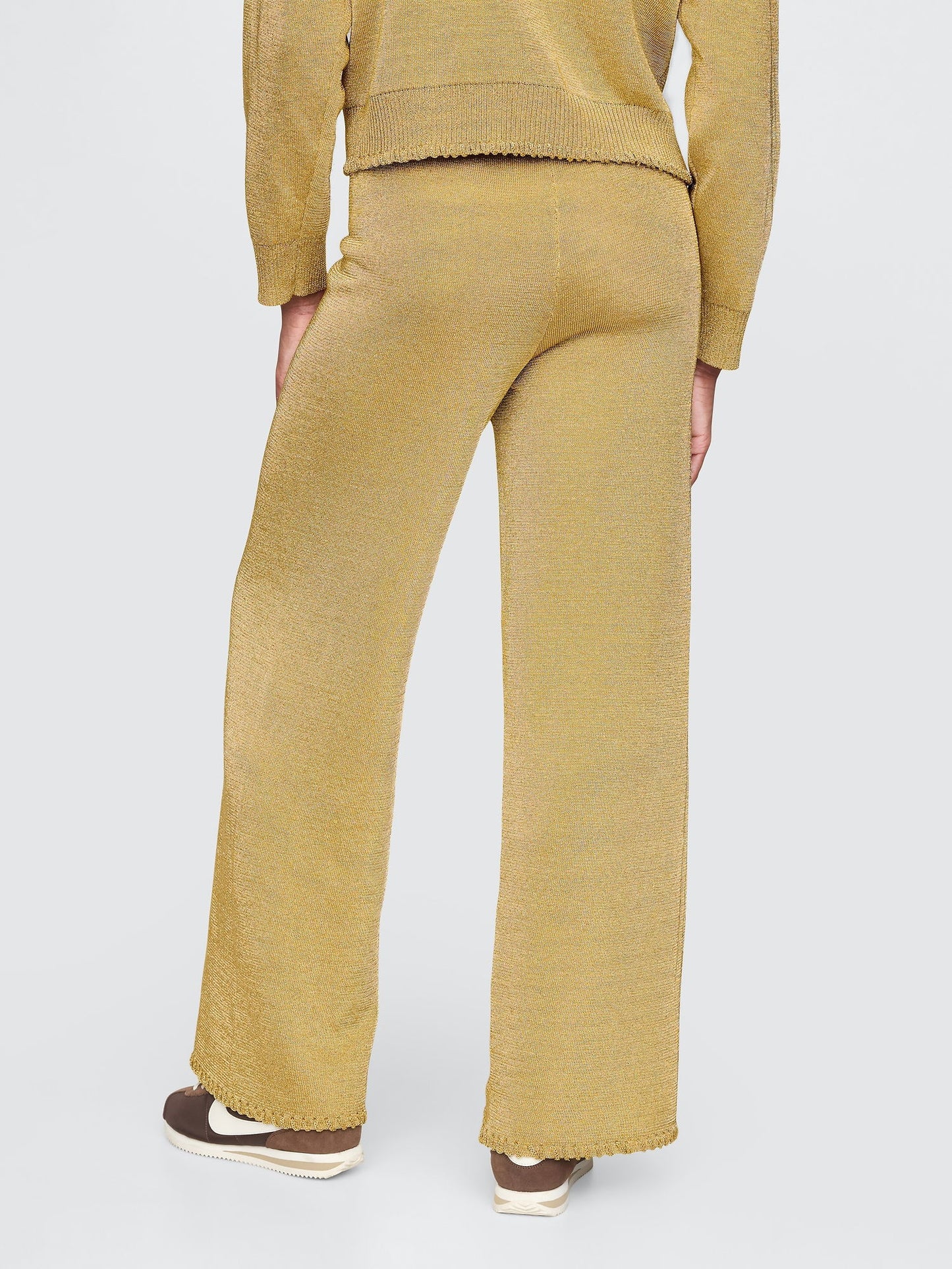 Sarı Gap × Cult Gaia Metalik Wide-leg Pantolon