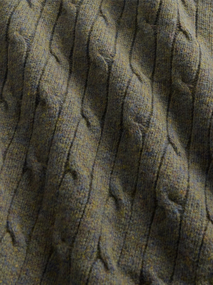 Haki Merino Wool-blend Cable-knit Kazak