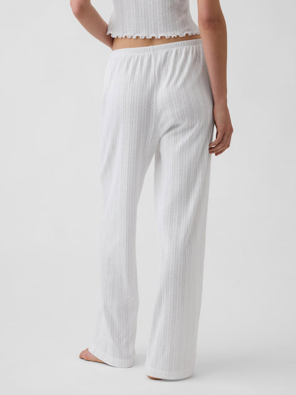Kırık Beyaz Pointelle Pijama Altı