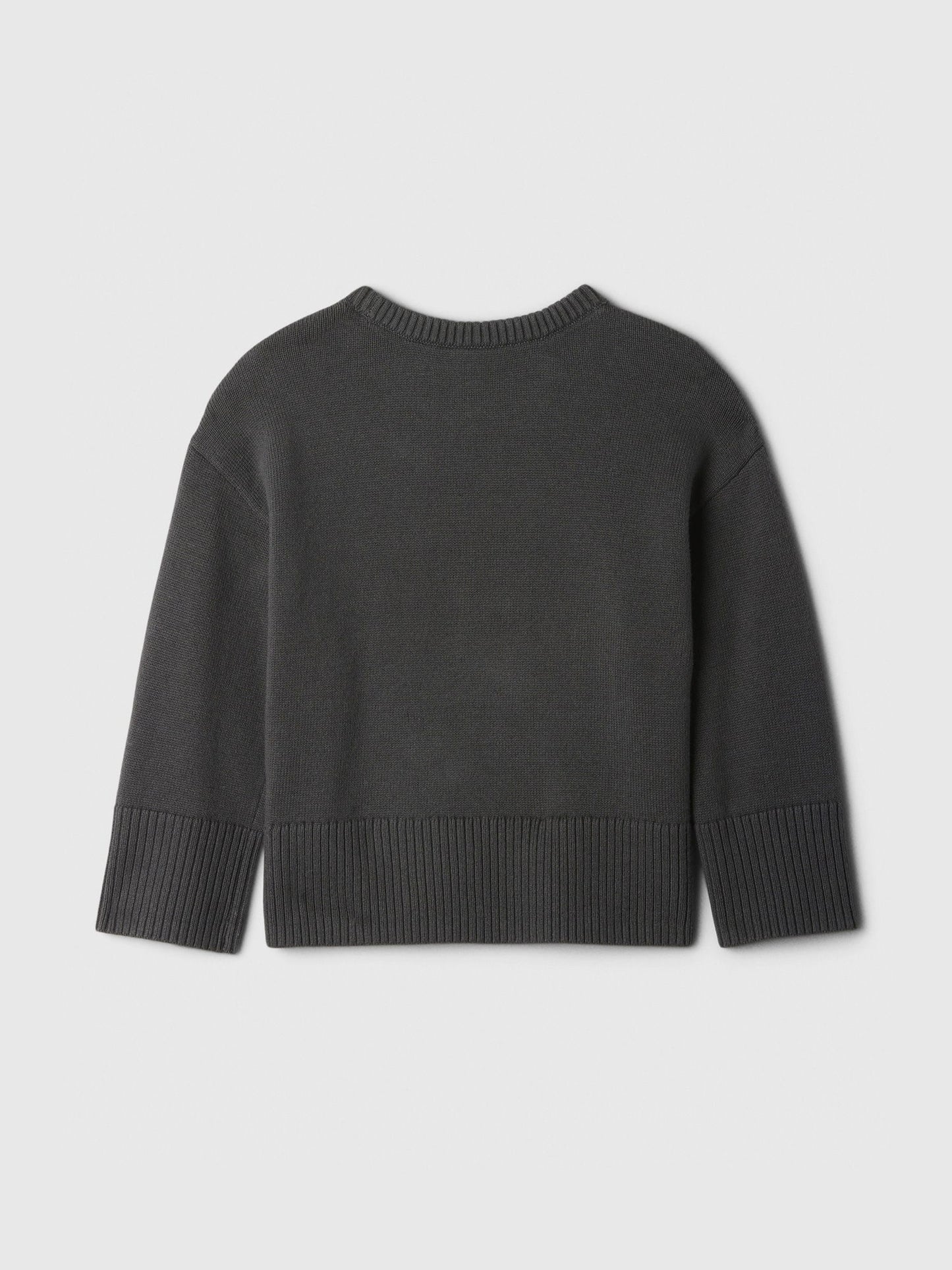 Siyah Babygap 24/7 Bölünmüş Kenar Intarsia Kazak