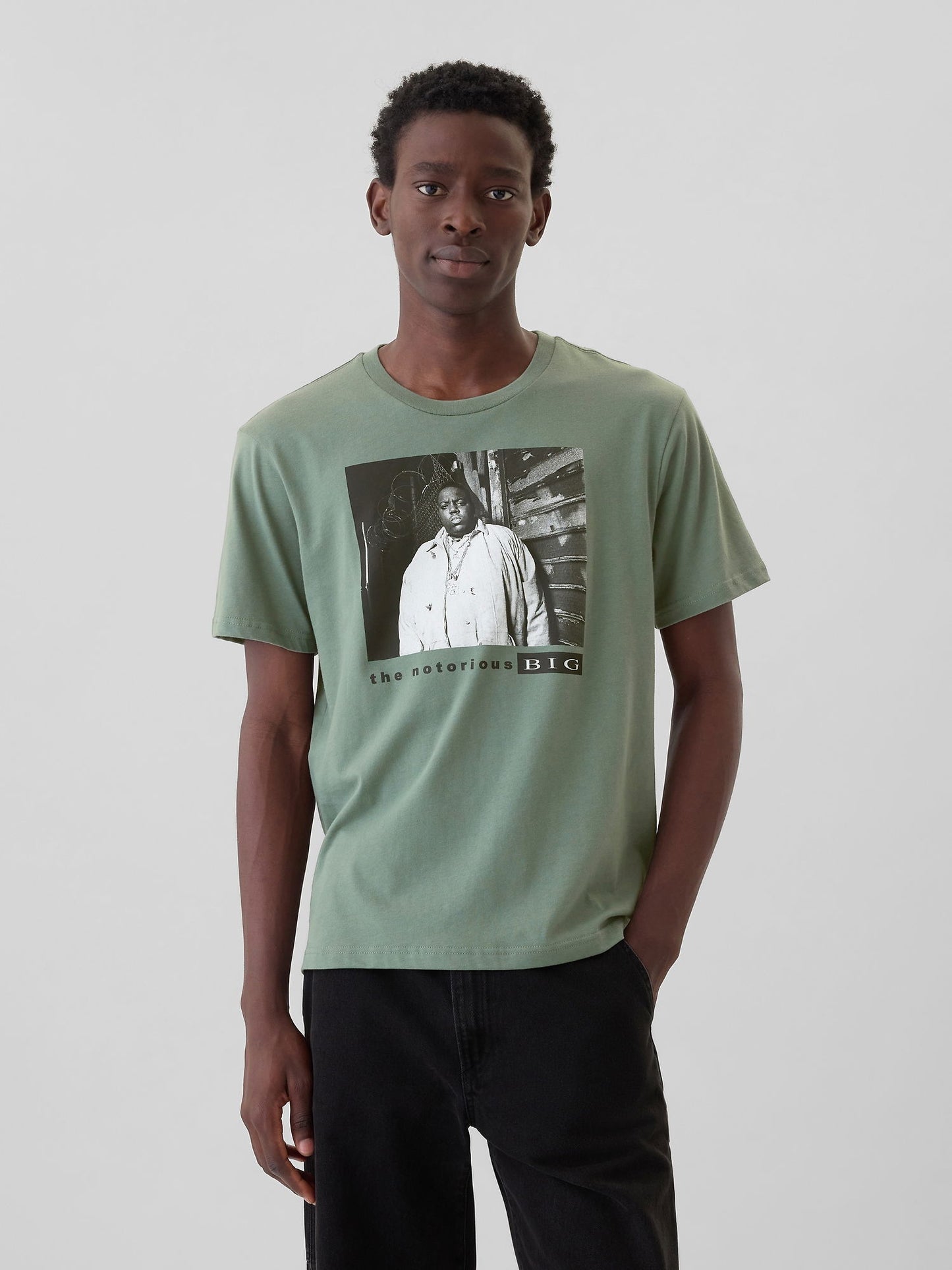 Yeşil Biggie Grafikli T-shirt