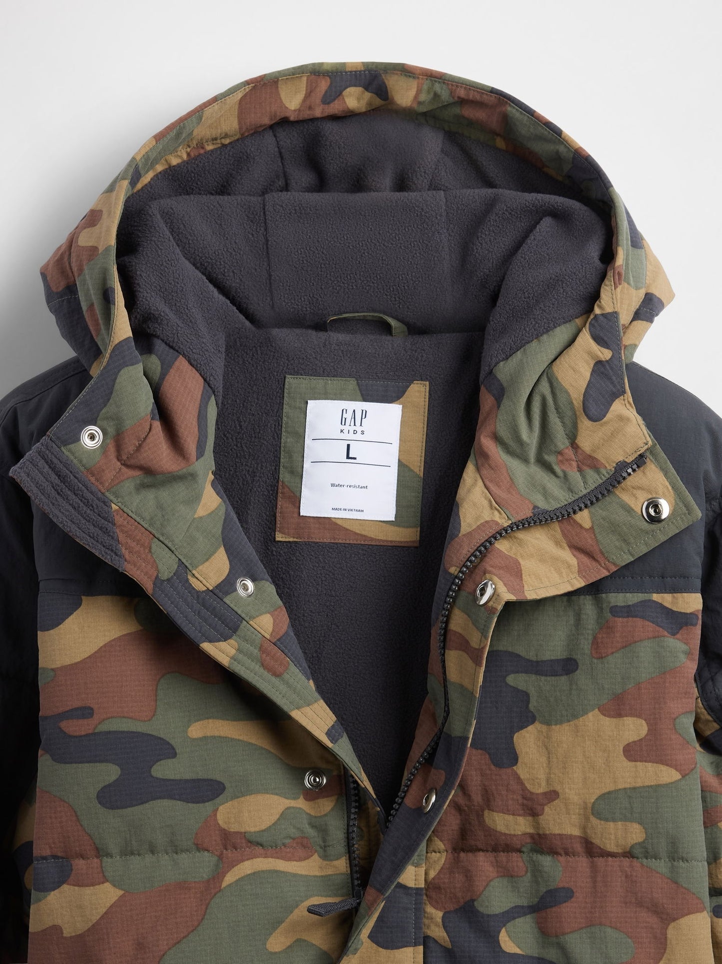 Kamuflaj Puffer Şişme Mont