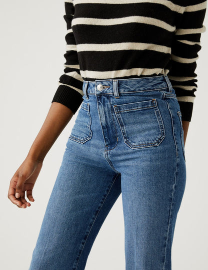 Yüksek Bel Flared Fit Jean Pantolon