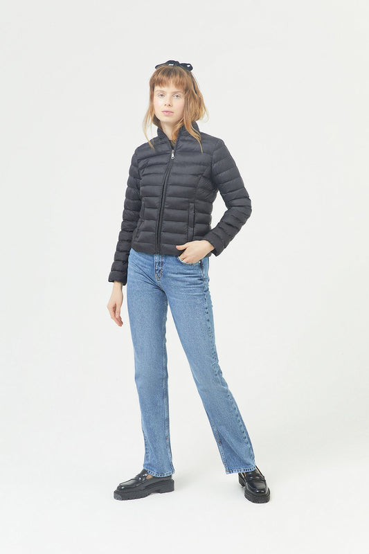 Siyah Ince Şişme Mont