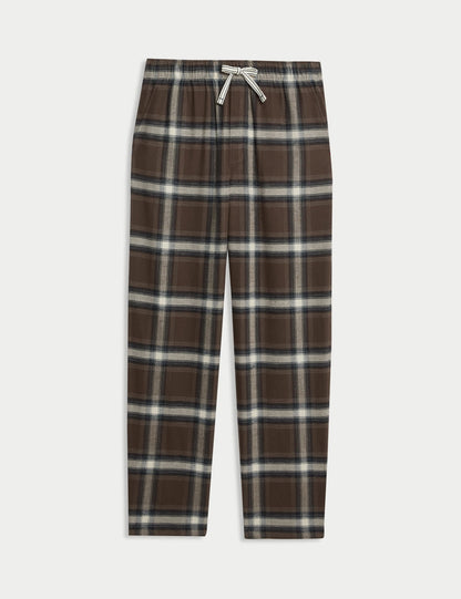 %100 Pamuklu Kareli Pijama Altı
