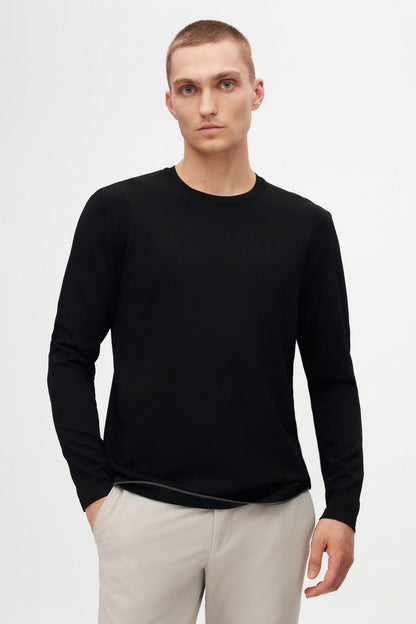 Tween Slim Fit Siyah Rayon Kazak