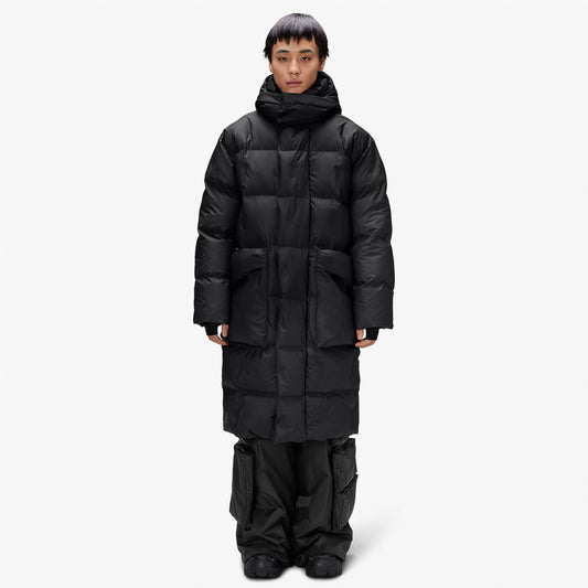 Rains Alta Long Puffer Erkek Siyah Mont
