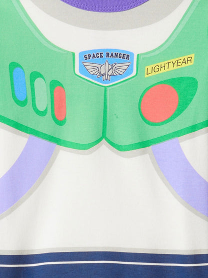 Beyaz %100 Organik Pamuk Disney Buzz Lightyear Desenli Pijama Takımı