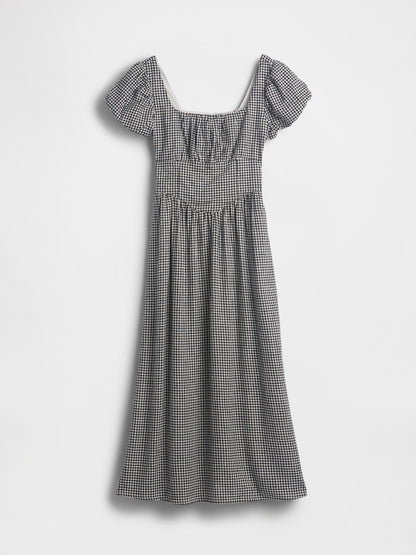 Çok Renkli Keten Karışımı Drop-waist Maxi Elbise