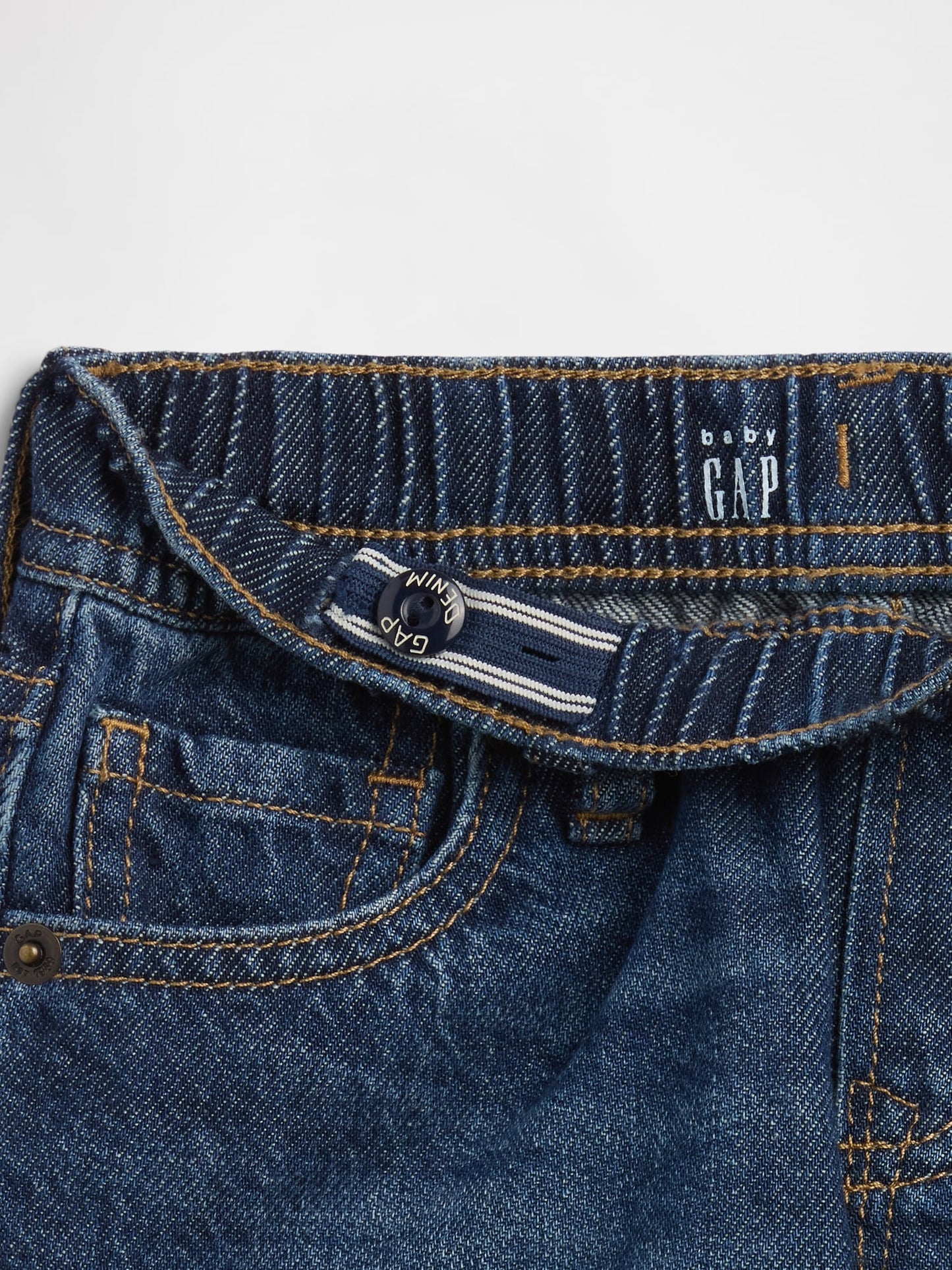 Koyu Mavi Ultrasoft Denim Pull-on Baggy Şort