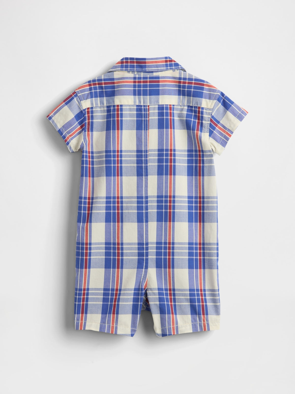 Çok Renkli Baby Poplin Cepli Kısa Tulum