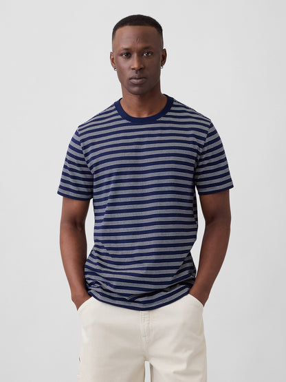 Lacivert Relaxed Bisiklet Yaka T-shirt