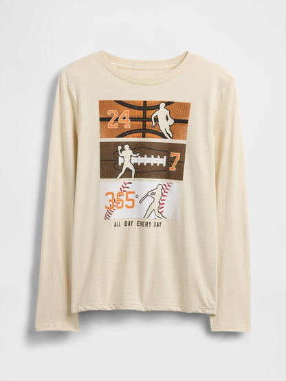Krem Grafik T-shirt