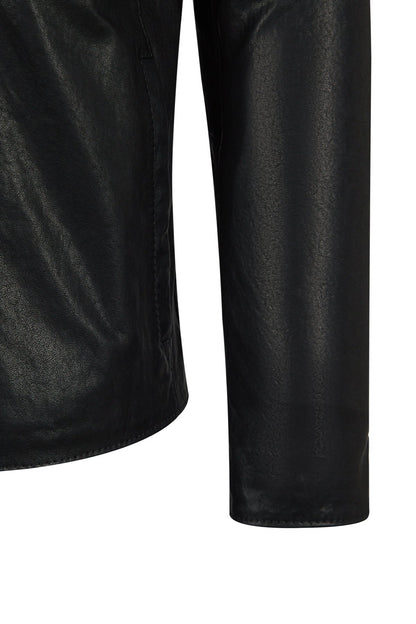 Endrick Erkek Siyah Slim-fit Deri Ceket
