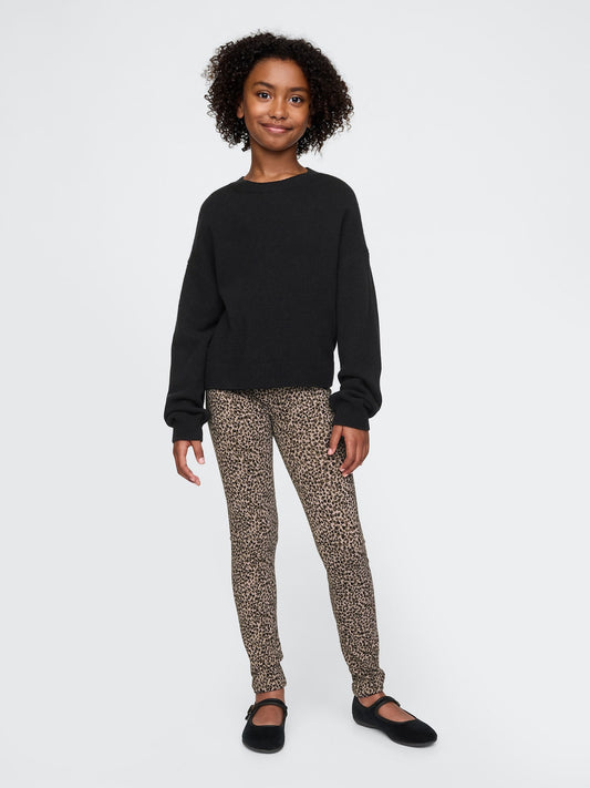 Kahverengi Desenli Legging Tayt