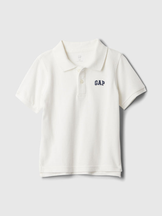 Kırık Beyaz Gap Logo Polo Yaka T-Shirt