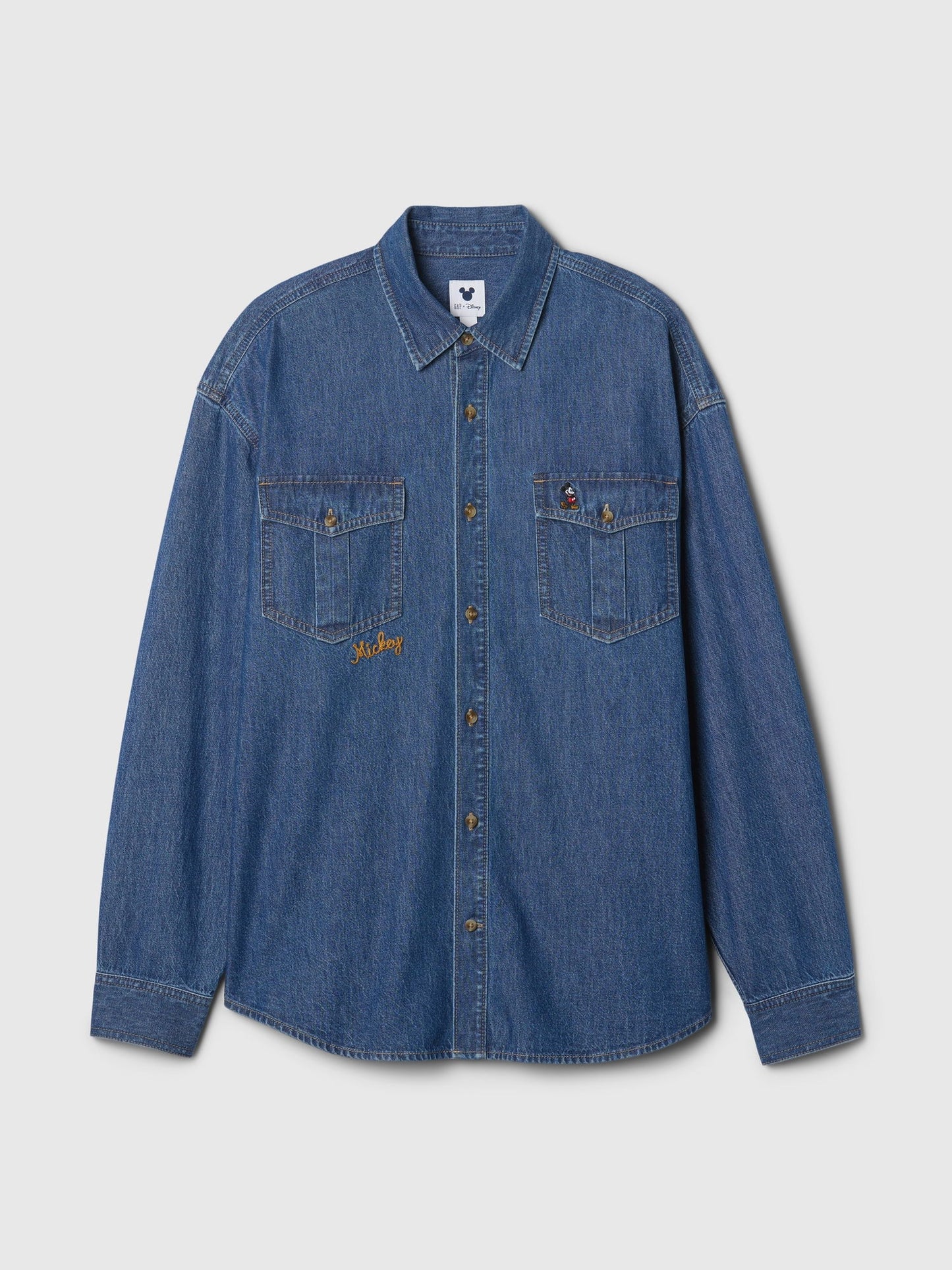 Lacivert Gap × Disney Denim Western Gömlek