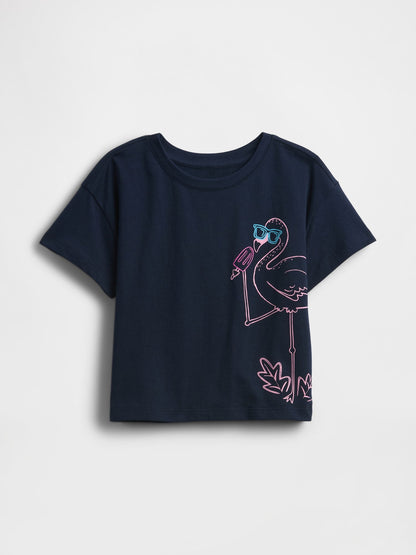 Lacivert Mix & Match Relaxed Grafik T-shirt