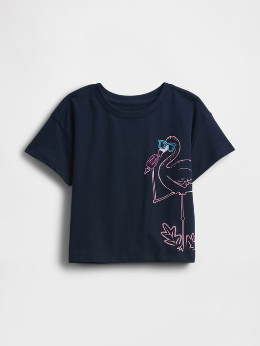 Lacivert Mix & Match Relaxed Grafik T-shirt