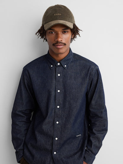 Yeşil Gap × A.p.c. Logo Kadife Şapka