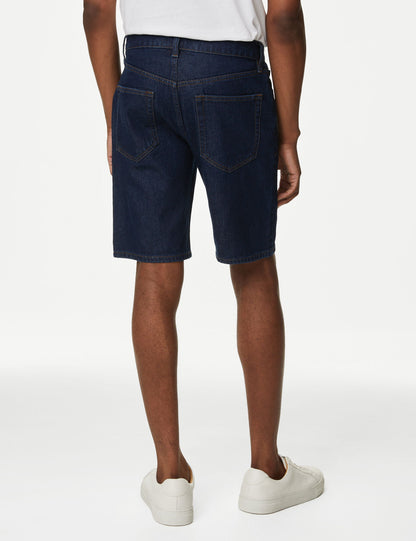 Saf Pamuklu Denim Şort
