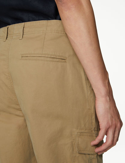 Saf Pamuklu Tapered Fit Kargo Pantolon