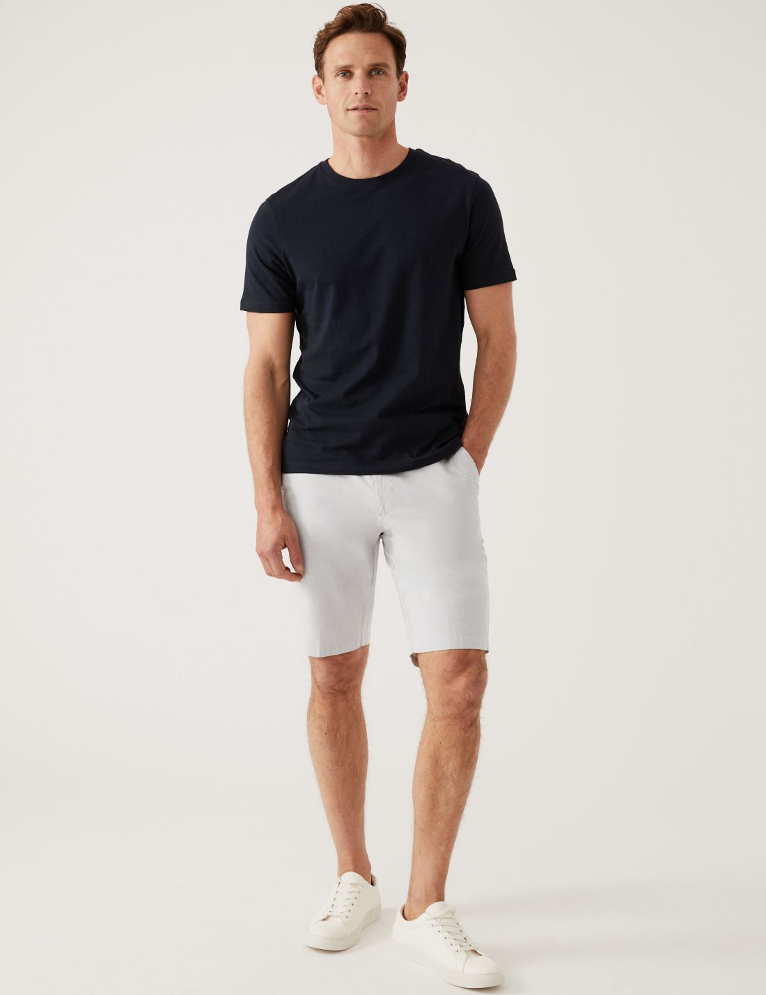 Regular Fit Çizgili Chino Şort