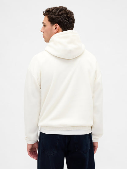Kırık Beyaz Oversized Logo Sweatshirt